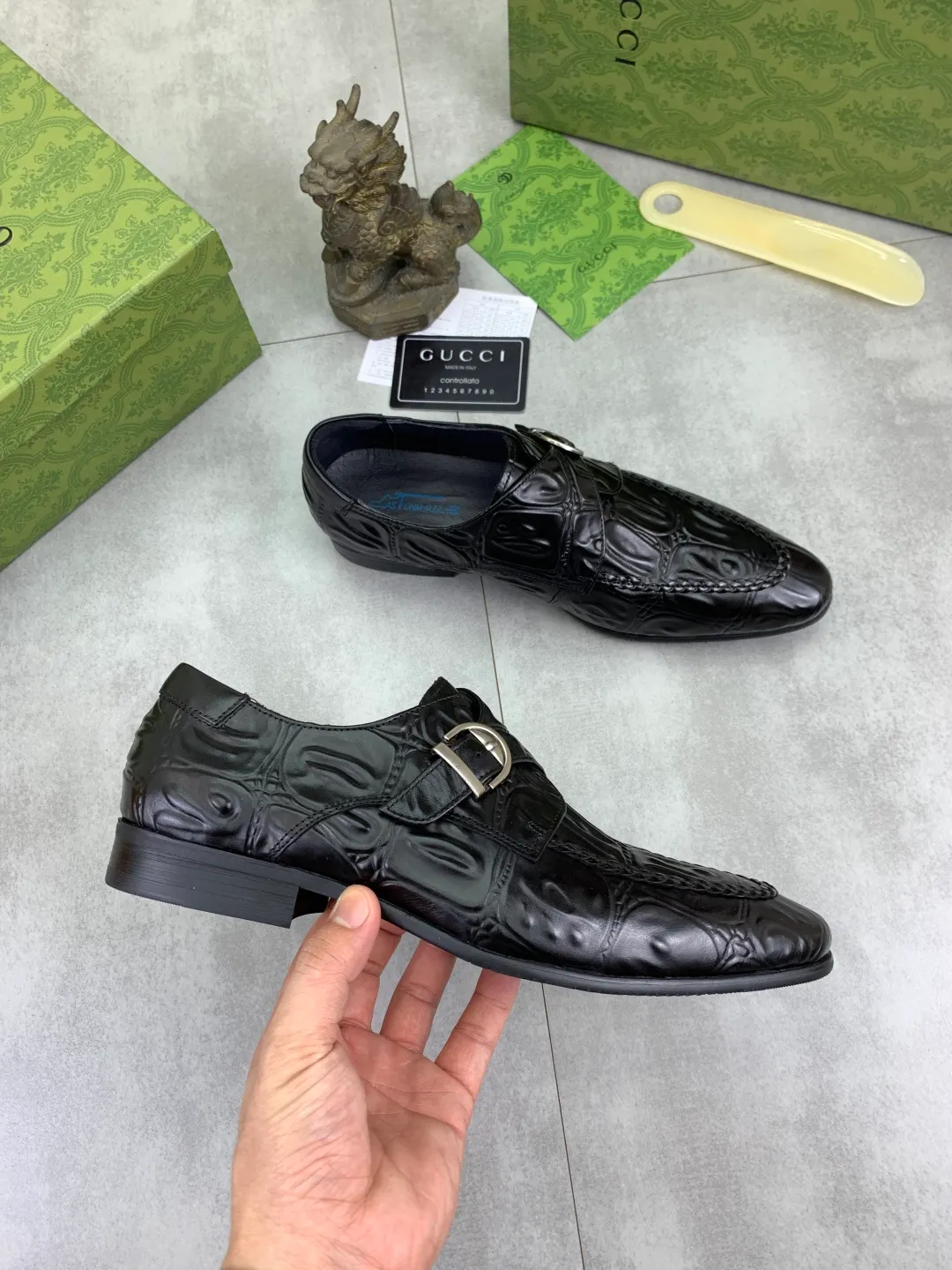 Men's Men's Shoes 💰P500 [New Style] 💰💎💎💎 [Gucci] GUCCI high-end men's formal business leather shoes, original order 1:1! Original imported high-end calfskin, original metal buckle, imported first-layer pigskin lining for feet, original high-end outsole, men's shoe size: 38-44